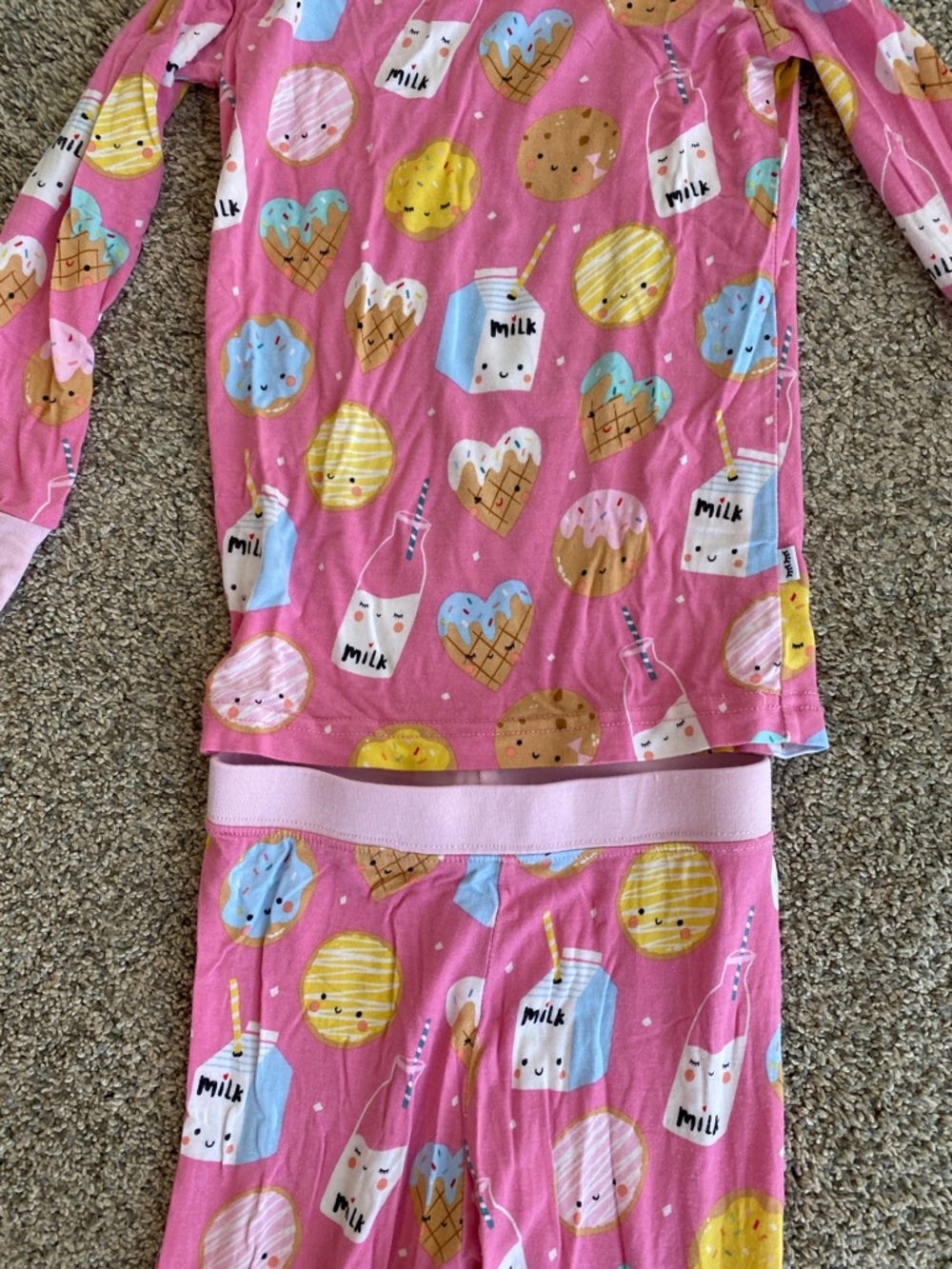 Little Sleepies 18-24 month Girls' Pink Cookies & Milk Print Pajama Set - Picture 4 of 6
